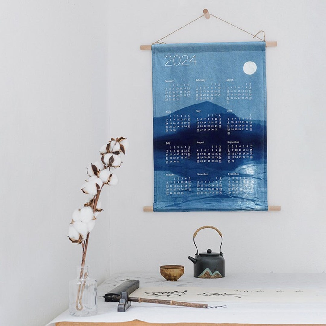 2024 Indigo Calendar, 2024 Indigo Dye Calendar, 2024 Calendar Home