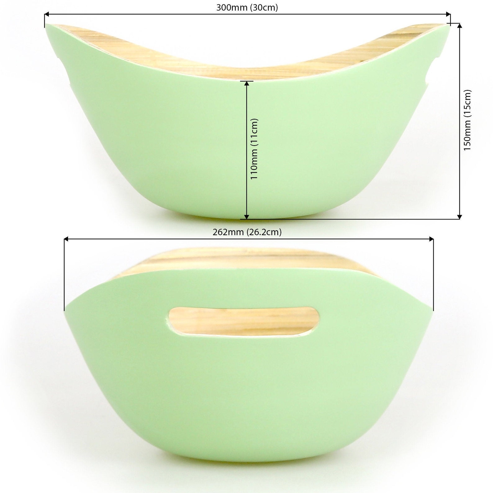 Handmade Spun Bamboo Salad Bowl With Handles & Set of Servers Etsy