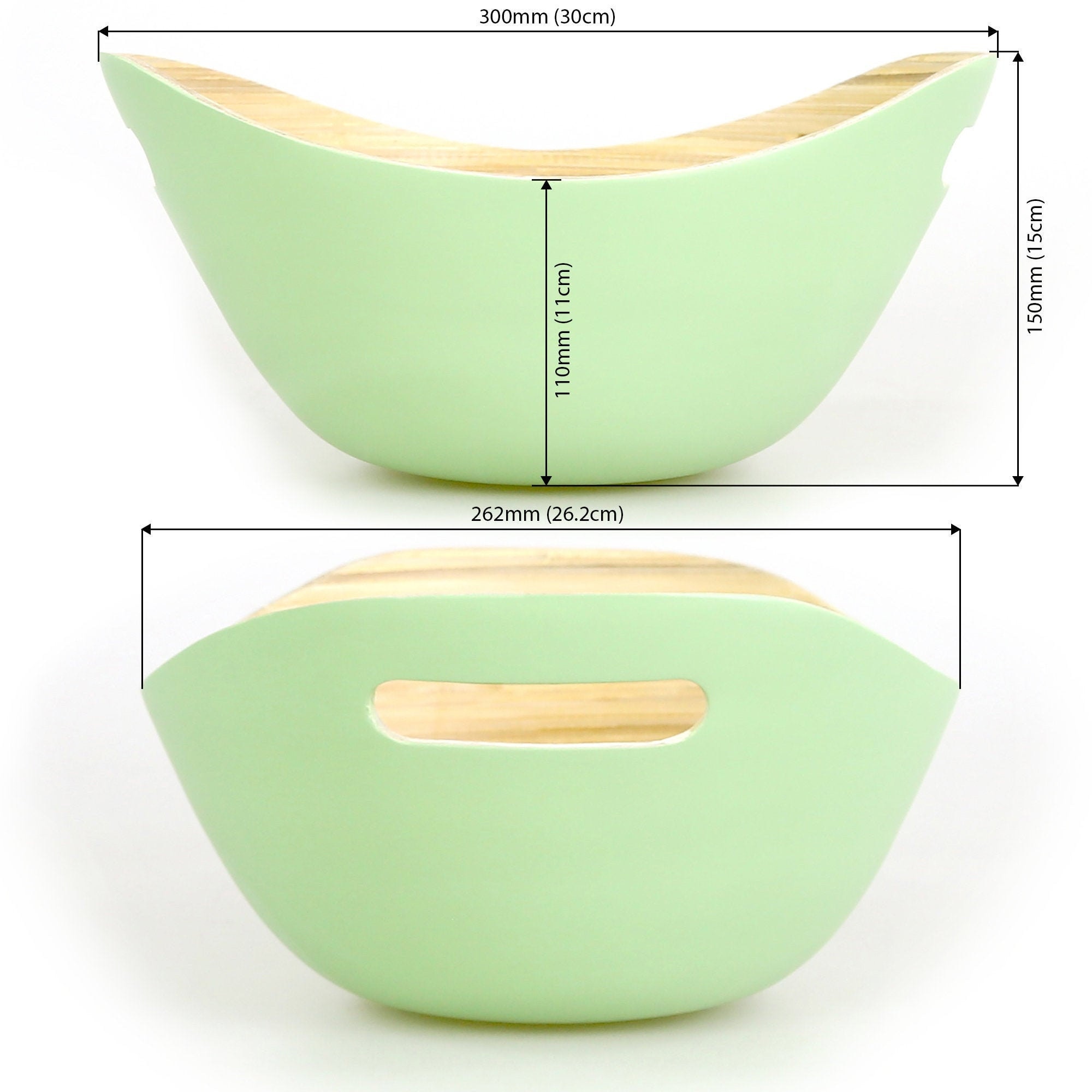 Handmade Spun Bamboo Salad Bowl With Handles & Set of Servers Etsy