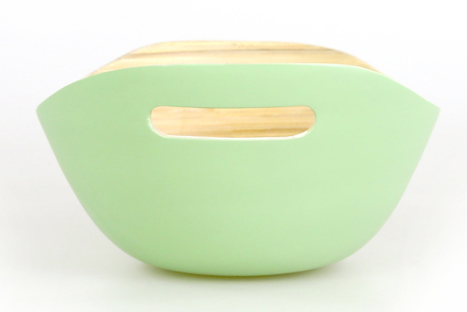 Handmade Spun Bamboo Salad Bowl With Handles & Set of Servers Etsy