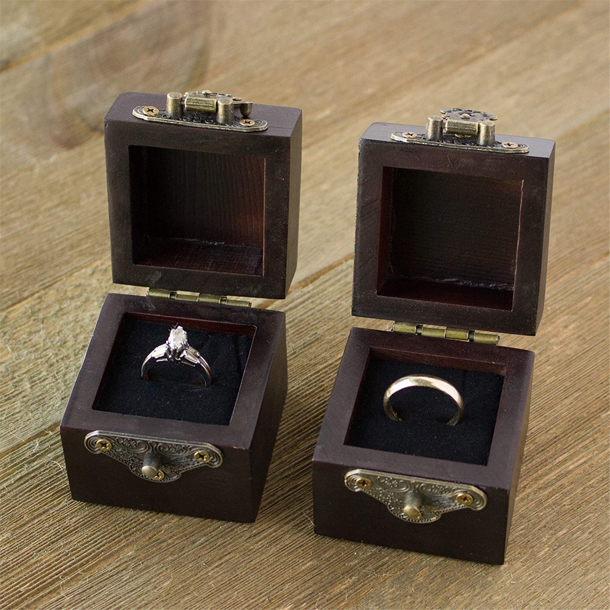 2piece wedding ceremony wooden ring box elegant bohemian Etsy