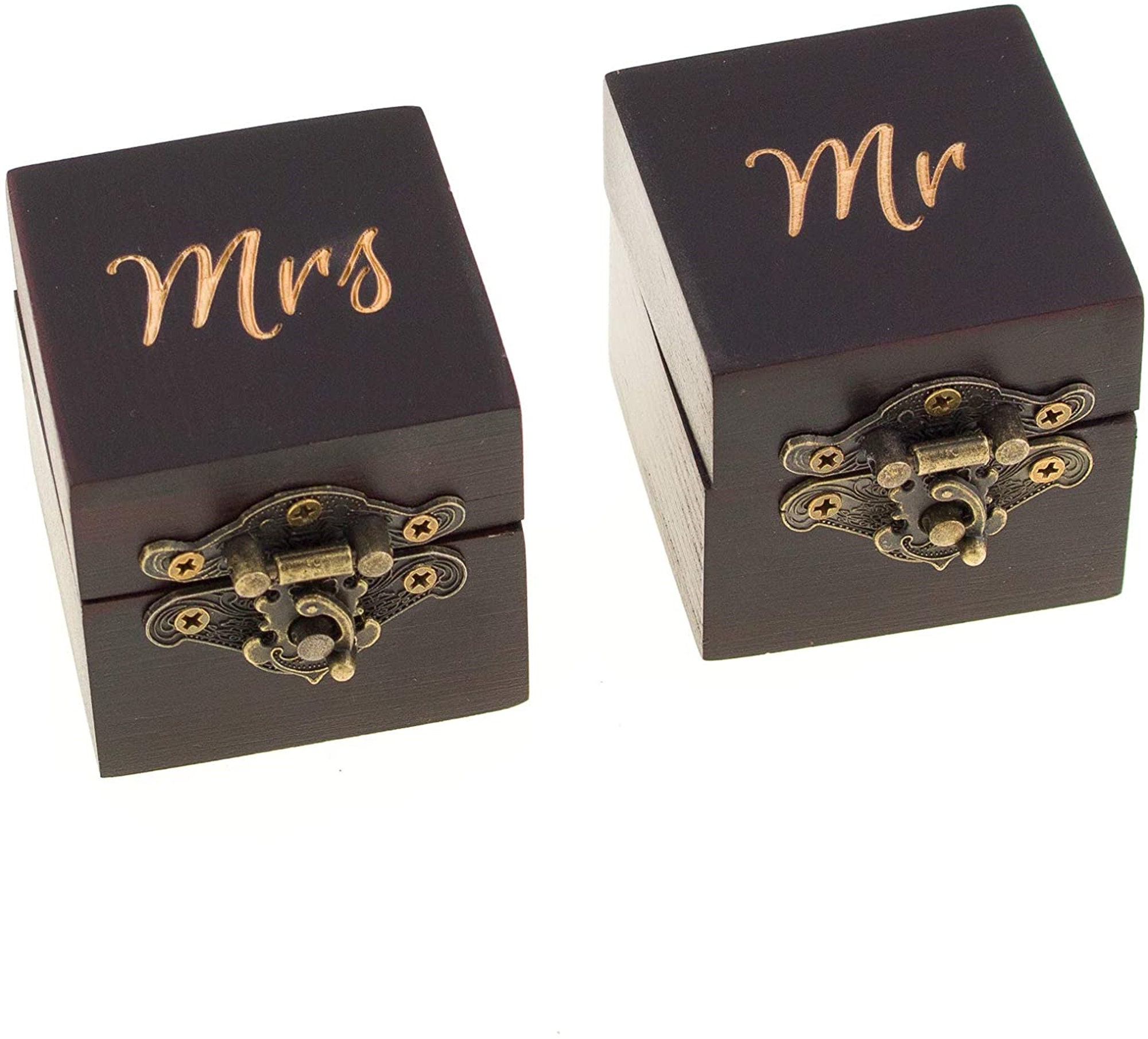 2piece wedding ceremony wooden ring box elegant bohemian Etsy