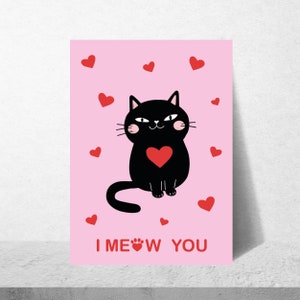 Katzenkarte, Geschenkidee, Katzenmama, Valentinskarte, Catlover, Liebe, Katzenfan, Catdad, Catmom, Postkarte mit Katze