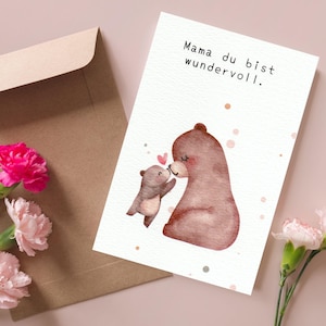 Muttertag, Geschenk zum Muttertag, Alles Liebe Mama, Du bist wundervoll, Karte, Herzlichen Glückwunsch, Mama, Mutter, Geschenk, Grußkarte