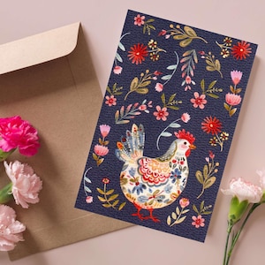 Huhn I Osterkarte I Frohe Ostern I Henne I Grußkarte Ostern I Ostern I Geschenk Ostern I Mitbringsel Ostern I Kleinigkeit für Ostern I