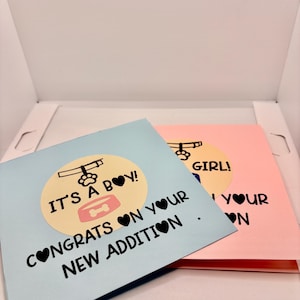 Carte faite main pour nouveau chiot - voeux bleu ou rose pour les mamans chien, super félicitations pour le nouveau bébé en fourrure, joli cadeau Woof-tastique