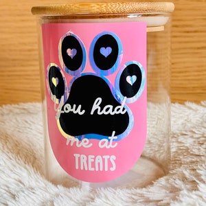Pet Treat Storage Jar-Cute storage jar/dog lover gift/dog treats/gift for her