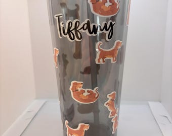 Sausage Dog Sip – Black Double-Walled Cold Drink Cup