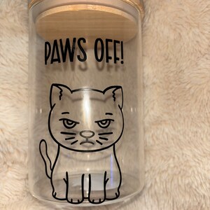 Funny Grumpy Cat Glass Treat Jar