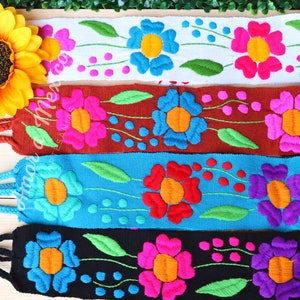 Mexican Embroidered Belt, Traditional Sash, Adjustable Artisan Waist Belt, 5 de Mayo, Mexican Belt for Women, Floral belt, Mothers Day Gif