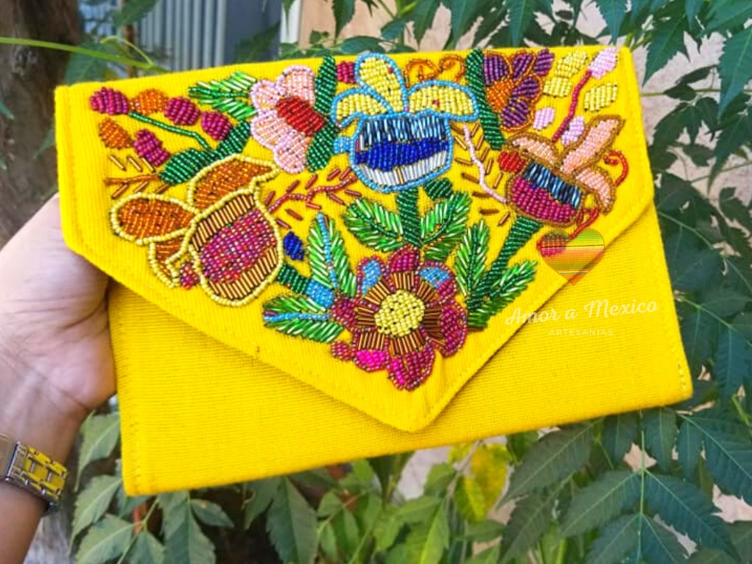 Mexican Clutch, Colorful Clutch, Embroidered Clutch, Beaded Clutch, Mexican Crossbody, Mexican