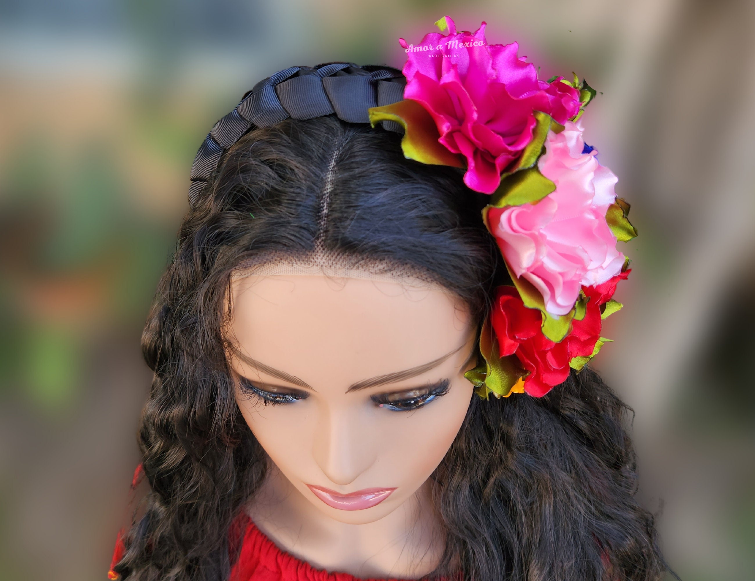 Traditional Mexican Headband for Women, Floral Headband Wedding, Bridesmaids, Quinceanera