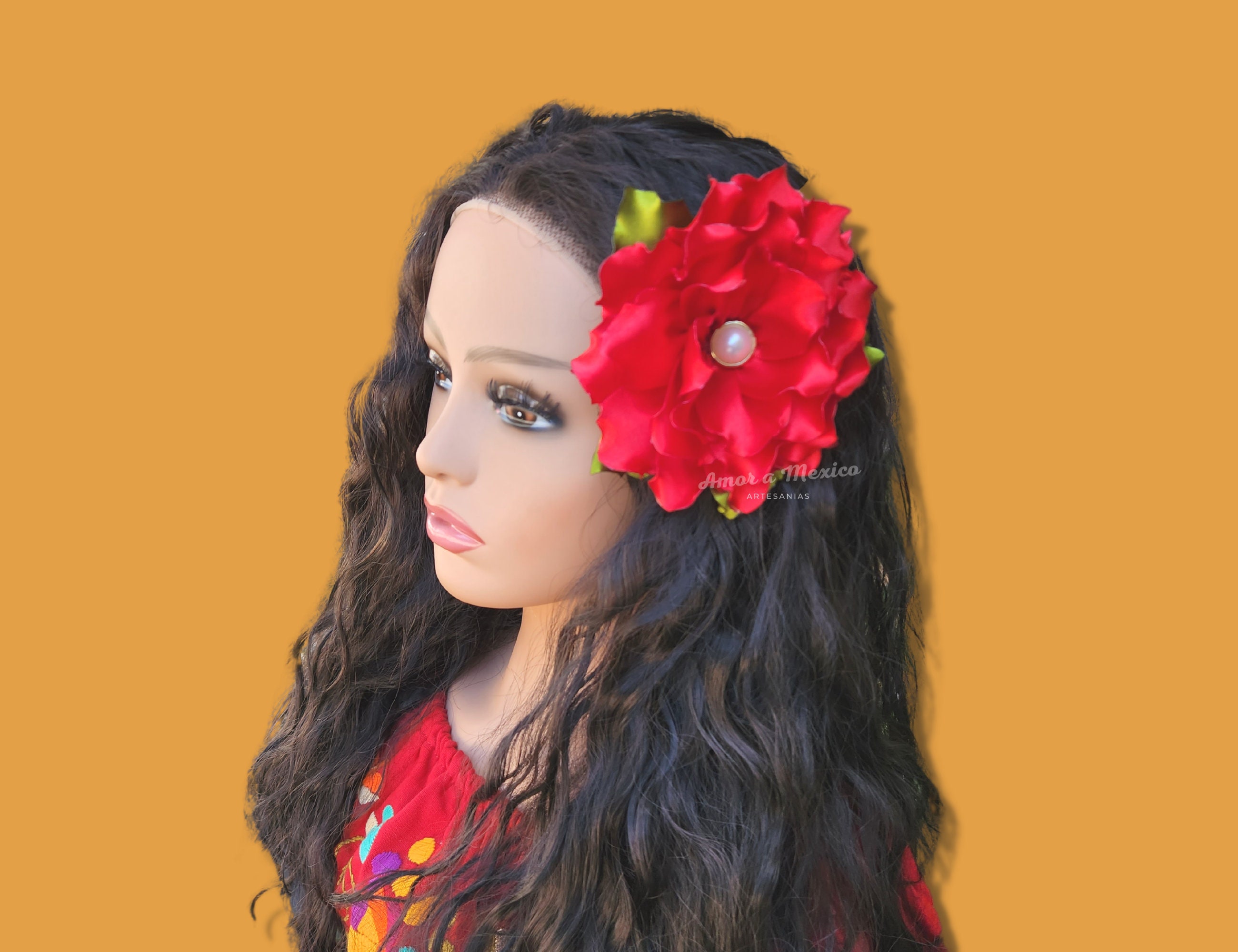 Mexican Floral Headpiece, Mexican Hair Clip for Women, Traditional