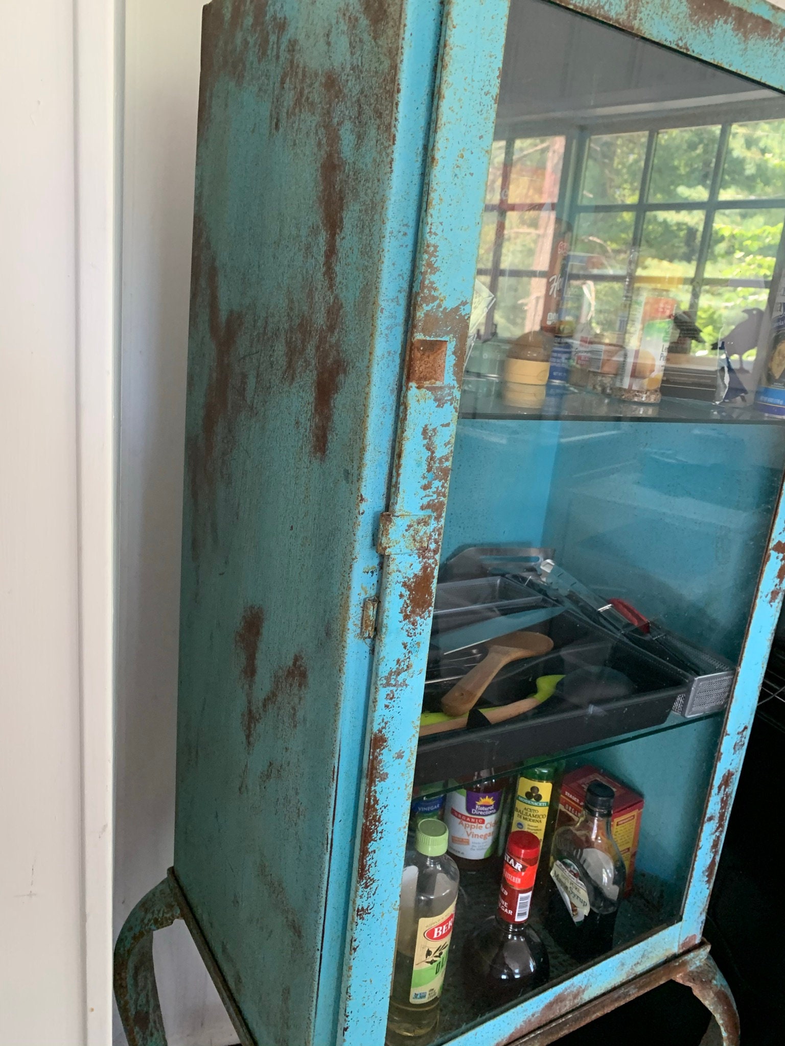 Vintage Medicine Glass Shelves & Metal Etsy