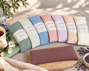 Lavendel Augenkissen für Entspannung, Yoga und Meditation – Aromakissen mit Lavendel / Rapssamen ,Geschenkidee Wichteln Weihnachten Freundin