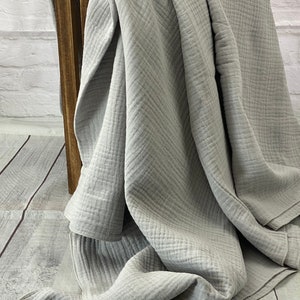 Muslin blanket XXL Tripple Muslin soft breathable cotton in many colors thin summer blanket throw plaid Hellgrau