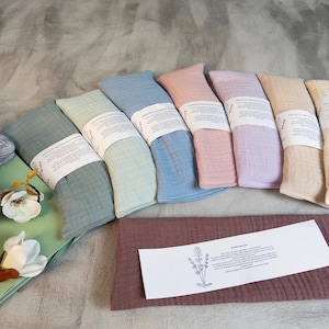 Augenkissen aus Musselin mit Lavendel/ Rapssamenfüllung für Yoga und Meditation  und Selfcare-  kleines Geschenk Ostern
