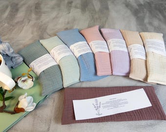 Augenkissen aus Musselin mit Lavendel/ Rapssamenfüllung für Yoga und Meditation  und Selfcare-  kleines Geschenk Ostern