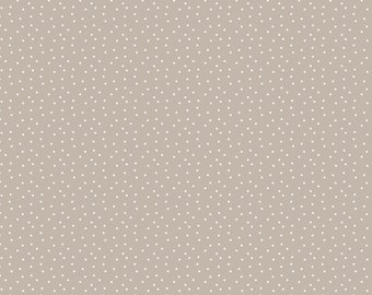 Cotton fabric polka dots taupe-white from Acufactum