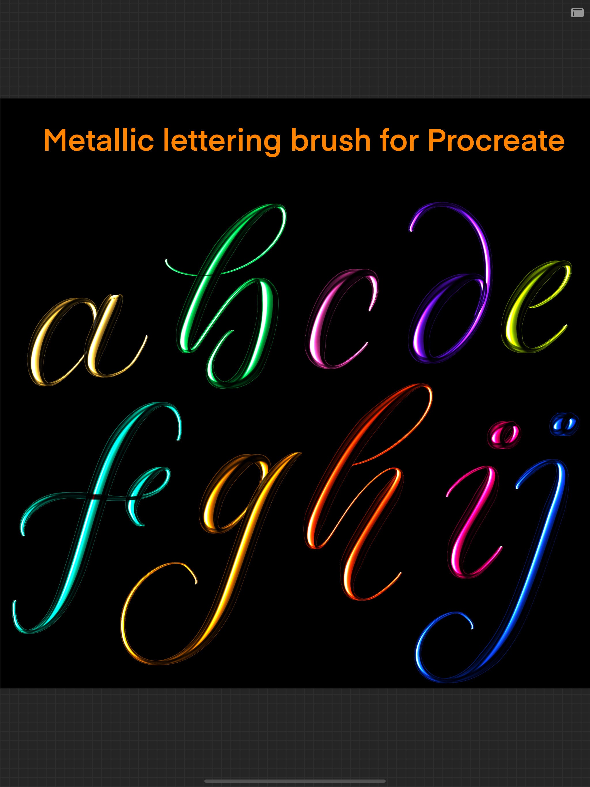 Metalic Lettering Digital R Metallic Lettering Brushes for Procreate App. - Etsy