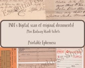 1800’s Digital copy of original documents! 1832, 1834, 1836 County Clerk office handwritten documents, plus railway/shipping ephemera.