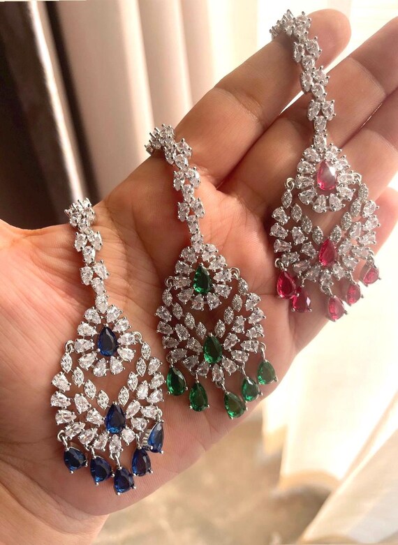 Red and Green Mang Tikka, Handmade Dangling Bells Tikka, Afghan Hair Jewelry, Red and Green Mang Tikka, Handmade Dangling Bells Tikka  main image 4
