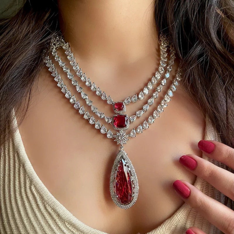Fashion Red Jewelry Set