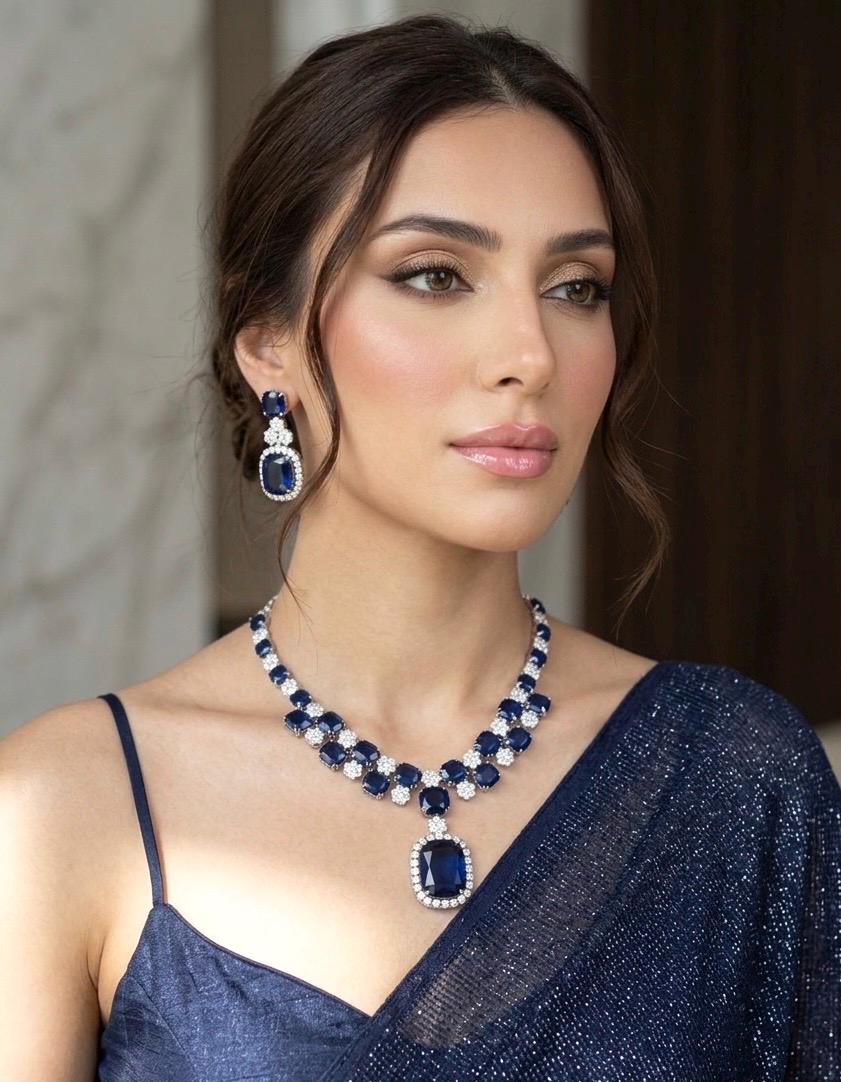 statement necklace for navy blue dress Jewelry Styling Guide for Navy Blue Dress Rosec Jewels