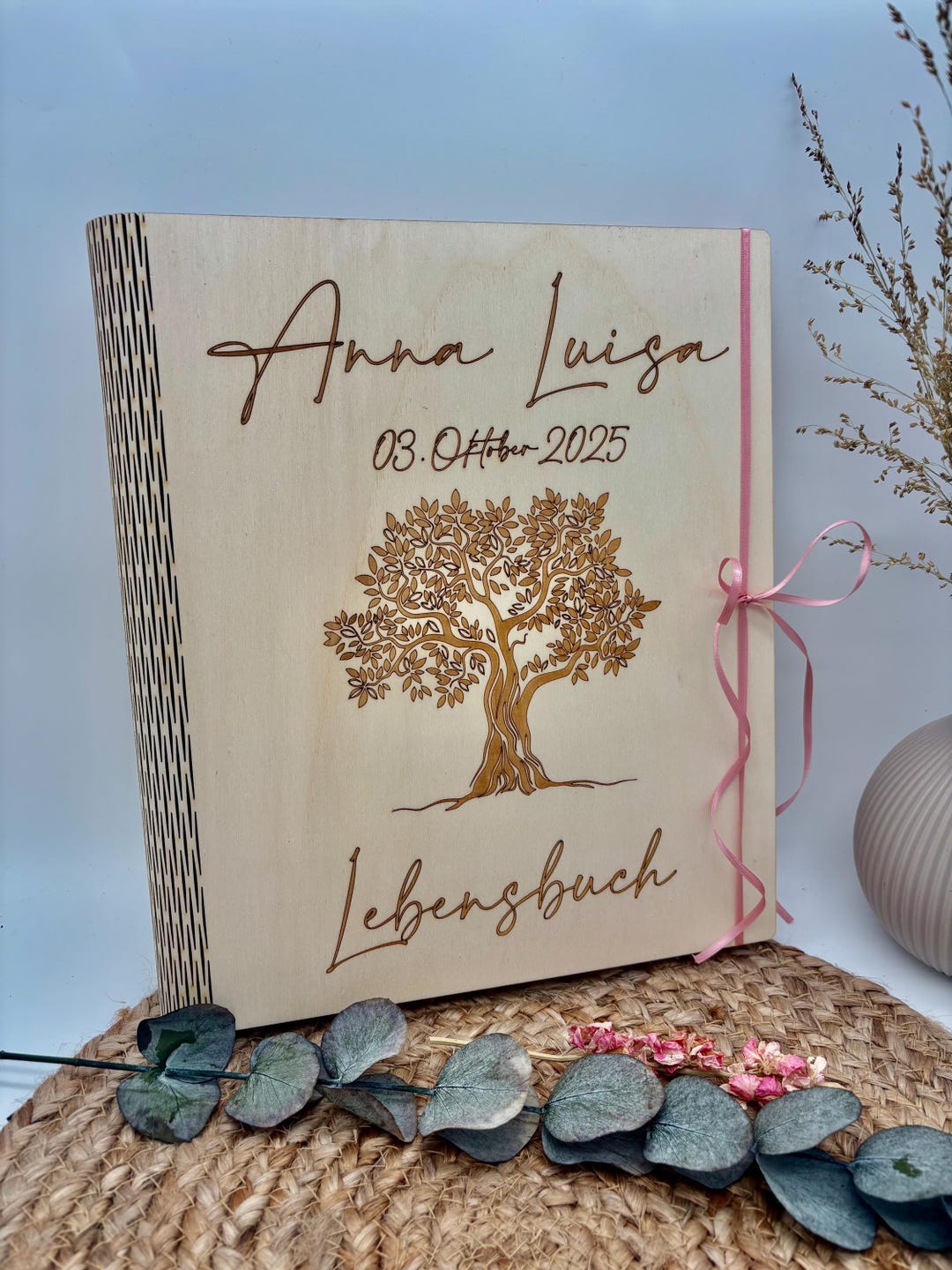 Dob Folder Memories Folder - Tree of Life - Wooden Folder - Book of Life ...