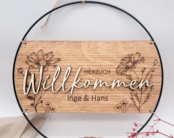 Loop Family - Deurbordje - Welkomstbord - Oak Loop - Huisdecoratie - Entree - Mooi wonen - Welkomstbloemen