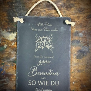Imagen de pizarra de Super Papa con dedicatoria