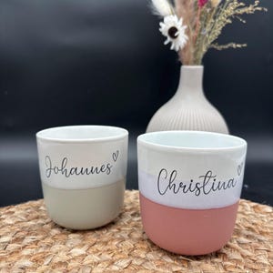 Caneca de café sem alça - caneca de café personalizada - com coração - seu nome na caneca - presente exclusivo