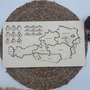 Lernmaterial Sachunterricht „Österreich mit Bundesländer“ Montessori - lernen mit Spaß - visuelle, motorische Lerntypen
