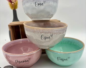 Müslischale - personalisiert - perfektes Geschenk - Küchenzubehör - Geschirr - Schale bunt - steinzeug - Frühstück - Schüssel - Suppe
