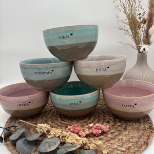 Müslischale - personalisiert - perfektes Geschenk - Küchenzubehör - Geschirr - Schale bunt - steinzeug - Frühstück - Schüssel - Suppe