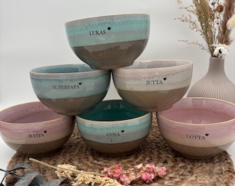 Cereal bowl - personalized - perfect gift - kitchen accessories - tableware - colorful bowl - stoneware - breakfast - bowl - soup