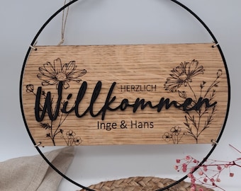 Loop Family - Door Sign - Welcome Sign - Oak Loop - Home Decoration - Entrance Area - Family - Entrance - Personalized