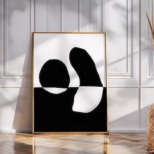 Art mural abstrait Wabi Sabi, peinture abstraite noir et blanc, art mural noir minimaliste, peinture sur toile texturée, décoration murale neutre,
