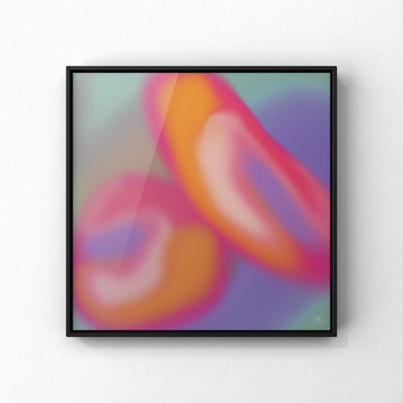 Two Lovers Aura Art Print, Gradient Spiritual Decor (Digital Download)