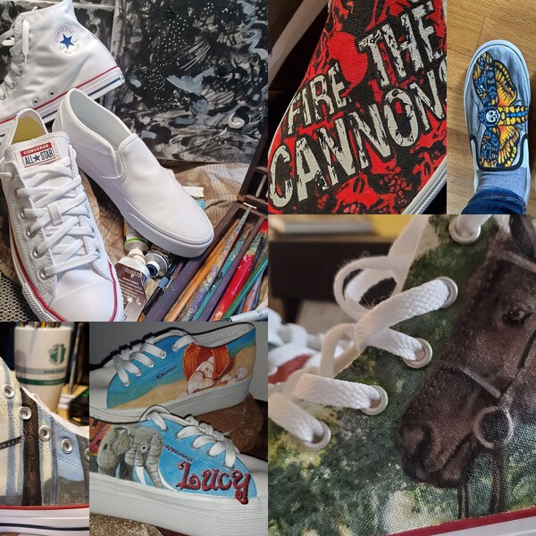 Hand Painted Shoes Etsy