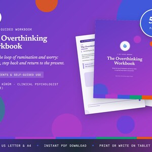 Overthinking Workbook | Stop Rumination & Worry Worksheets, CBT and Mindfulness Tools | Printable PDF