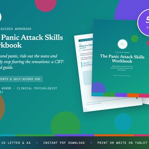 Panic Attack Workbook | CBT Skills, Panic Diary & Exposure Ladder Worksheets | Printable PDF Anxiety Tool