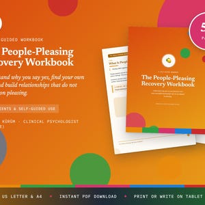 Werkboek voor mensen die anderen willen behagen | Stop met ja zeggen, grenzen stellen en werkbladen voor zelfwaardering | Printbaar PDF-therapiehulpmiddel