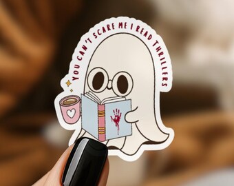 Ghost Reading Sticker: Spooky Thriller Book Lover Gift