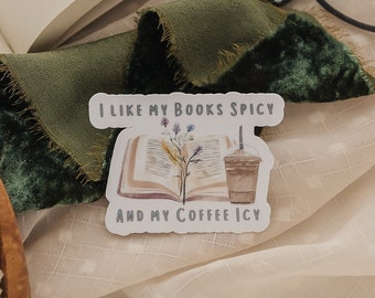 Spicy Books & Icy Coffee Sticker - Book Lover Gift