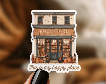 Fall Bookstore Sticker: "This is My Happy Place" Kindle Sticker