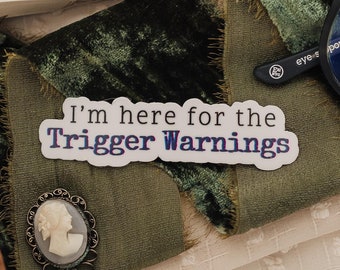 Trigger Warning Sticker: Spicy Dark Romance, Book Lover Gift