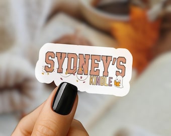 Fall Kindle Name Sticker: Cozy Autumn Personalized Bookish Gift for Readers