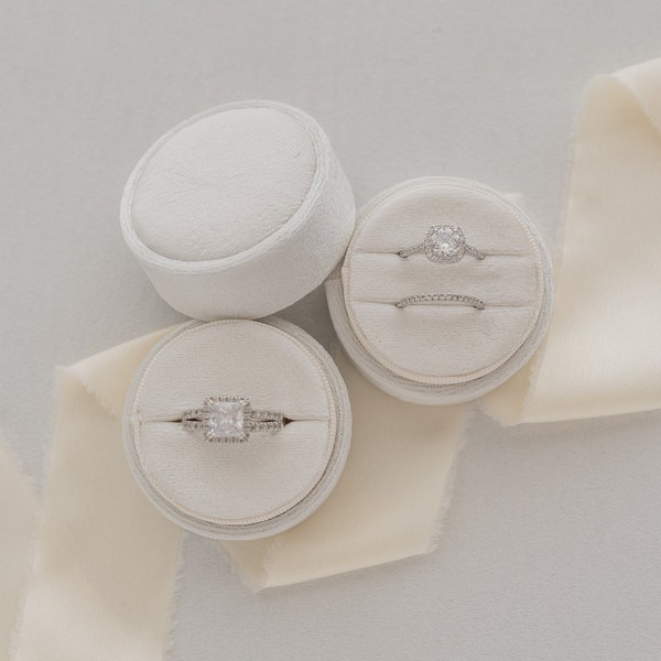 White Round Box for Ring Etsy