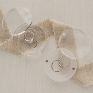 Modern Acrylic Ring Box: Clear or Frosted Circle - Engagement & Wedding